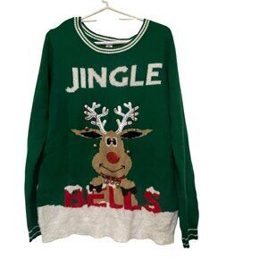 Jingle Bells Reindeer Christmas Sweater With Bells